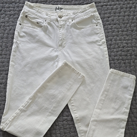 tokyo Darling Pants - Tokyo Darling White High-Waisted Jeans
